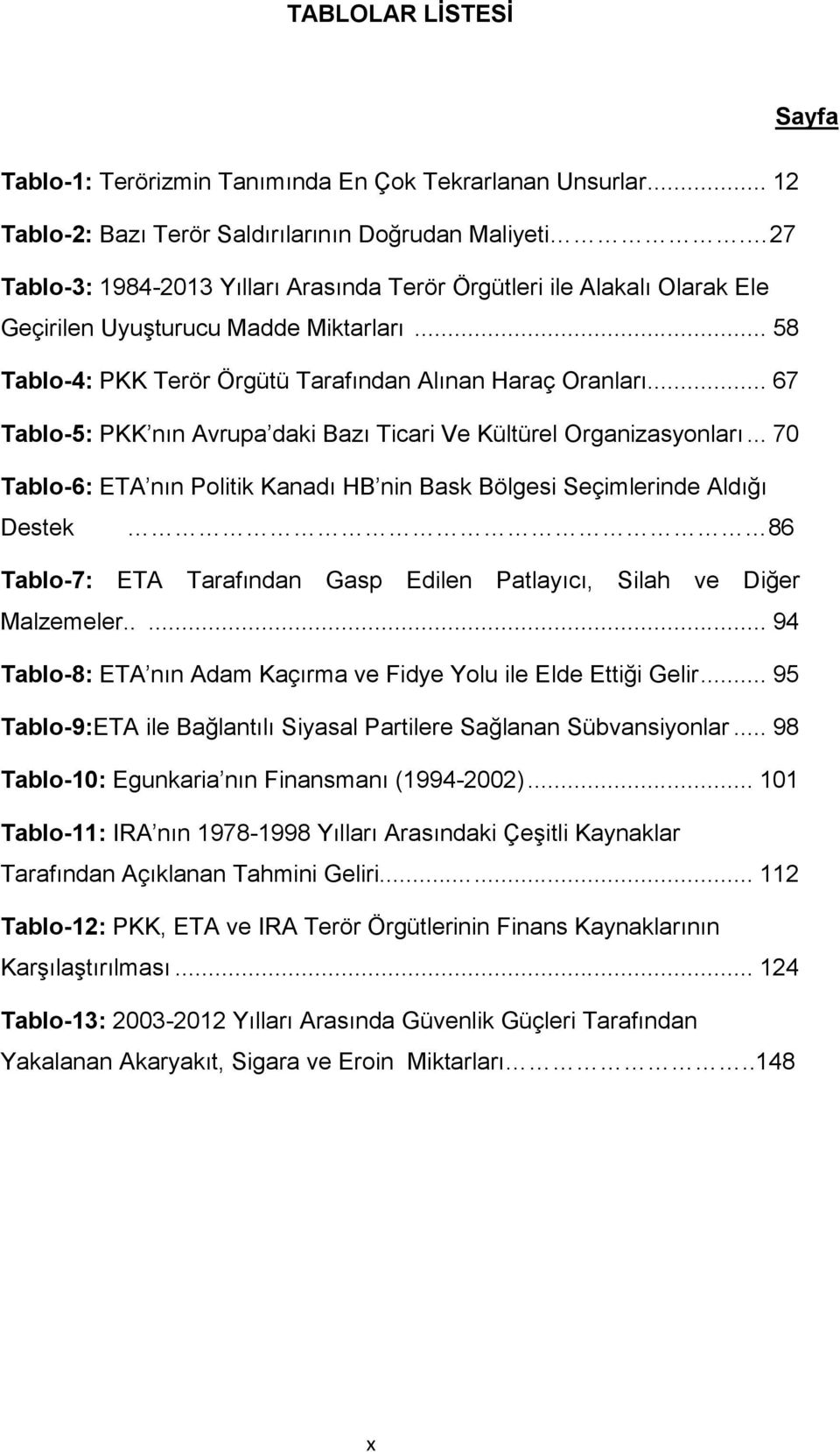 .. 67 Tablo-5: PKK nın Avrupa daki Bazı Ticari Ve Kültürel Organizasyonları.
