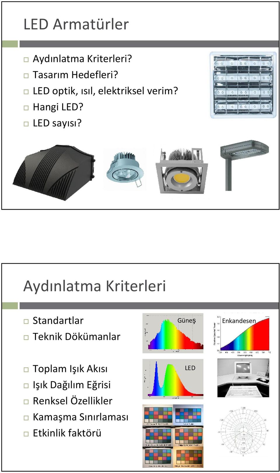 Aydınlatma Kriterleri Standartlar Teknik Dökümanlar Toplam Işık Akısı