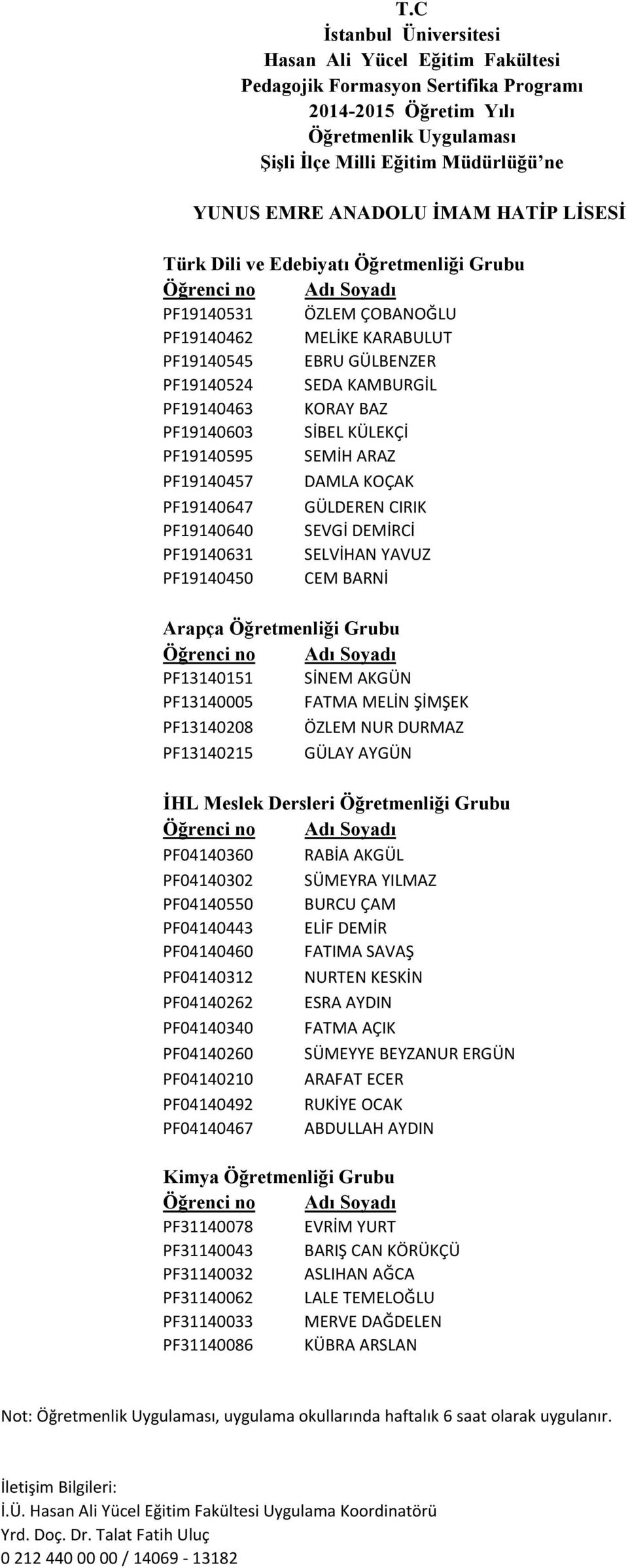 Grubu PF13140151 SİNEM AKGÜN PF13140005 FATMA MELİN ŞİMŞEK PF13140208 ÖZLEM NUR DURMAZ PF13140215 GÜLAY AYGÜN İHL Meslek Dersleri Öğretmenliği Grubu PF04140360 RABİA AKGÜL PF04140302 SÜMEYRA YILMAZ