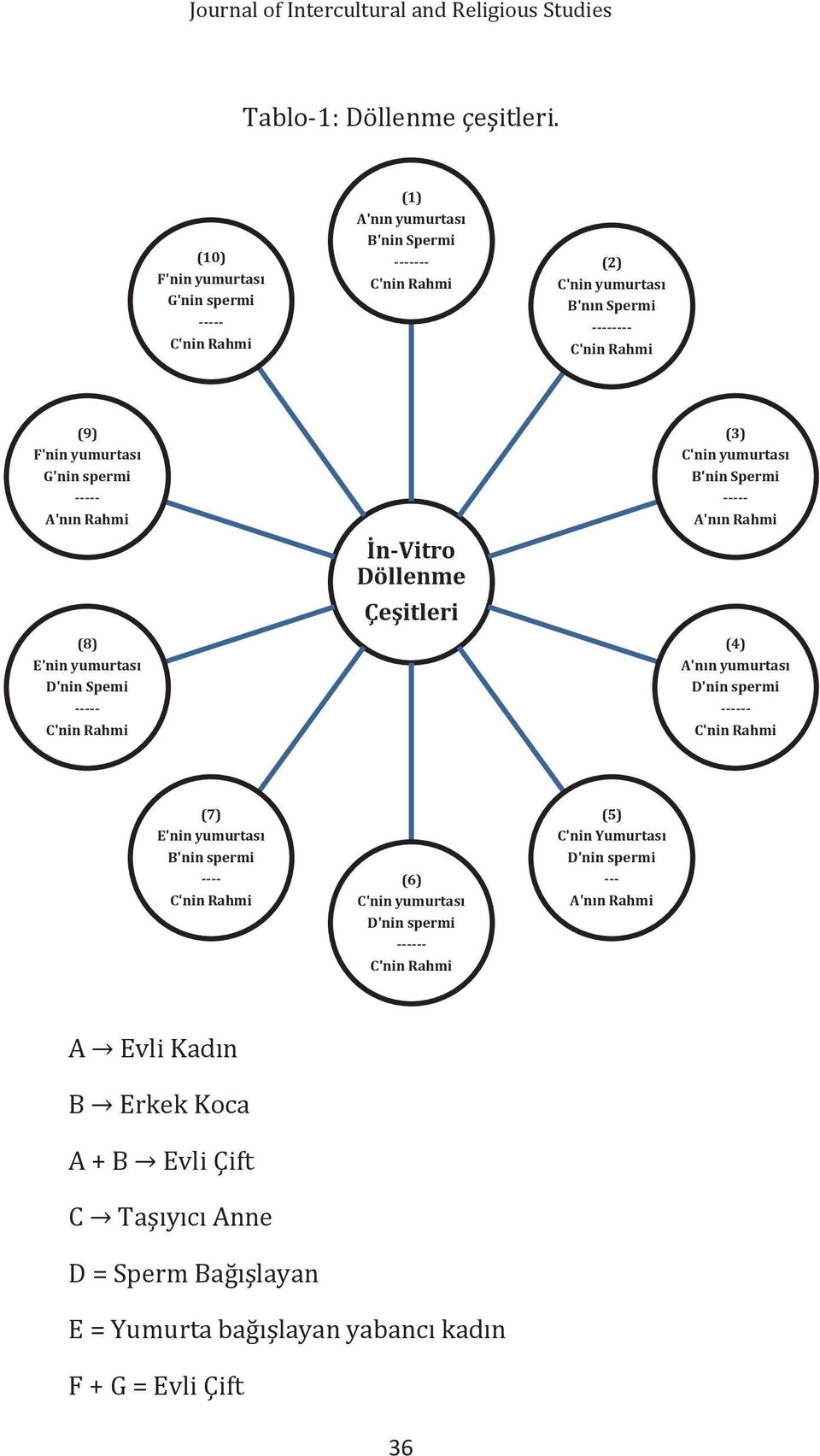 spermi ----- A'nın Rahmi (8) E'nin yumurtası D'nin Spemi ----- C'nin Rahmi İn-Vitro Döllenme Çeşitleri (3) C'nin yumurtası B'nin Spermi ----- A'nın Rahmi (4) A'nın yumurtası D'nin spermi