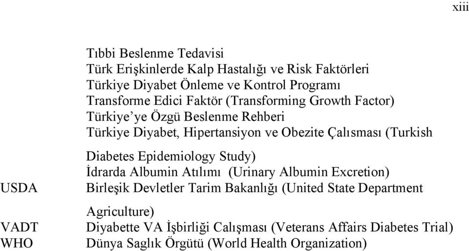 (Turkish Diabetes Epidemiology Study) İdrarda Albumin Atılımı (Urinary Albumin Excretion) Birleşik Devletler Tarim Bakanlığı (United State