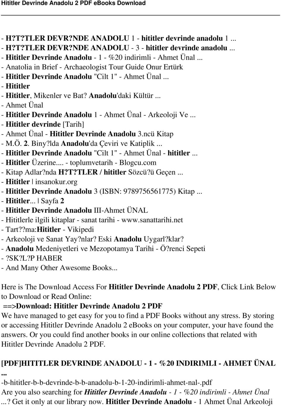 .. - Ahmet Ünal - Hititler Devrinde Anadolu 1 - Ahmet Ünal - Arkeoloji Ve... - Hititler devrinde [Tarih] - Ahmet Ünal - Hititler Devrinde Anadolu 3.ncü Kitap - M.Ö. 2. Biny?