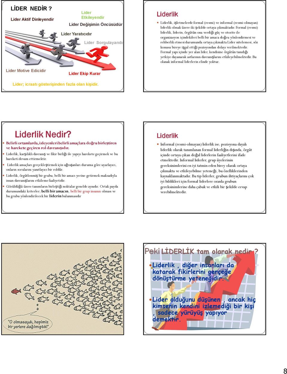 informal (resmi-olmayan) liderlik olmak üzere iki şekilde ortaya çıkmaktadır.