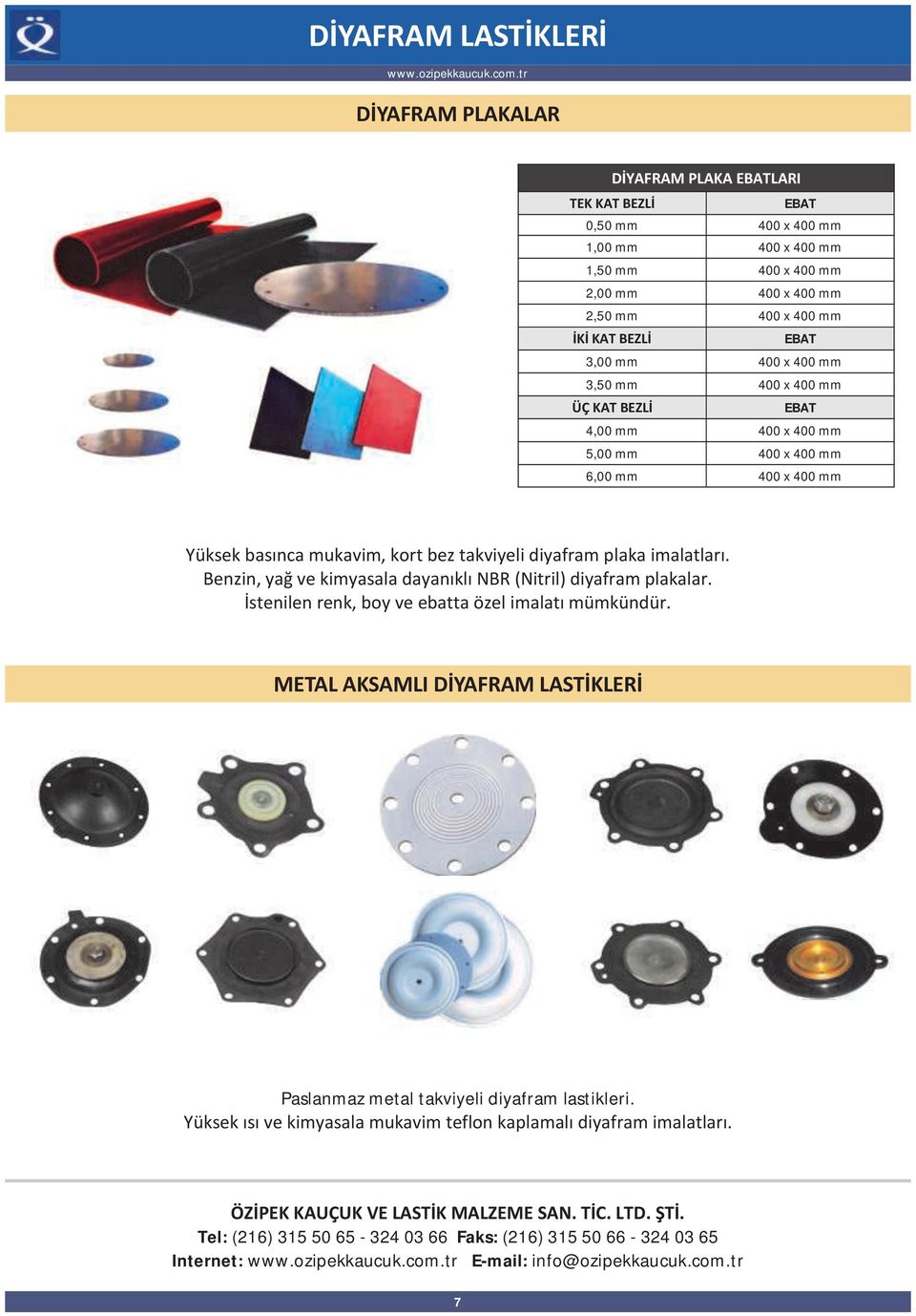 bez takviyeli diyafram plaka imalatları. Benzin, yağ ve kimyasala dayanıklı NBR (Nitril) diyafram plakalar. İstenilen renk, boy ve ebatta özel imalatı mümkündür.