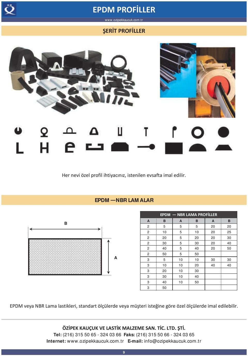 40 2 40 5 40 20 50 2 50 5 50 3 5 10 10 30 30 3 10 10 20 40 40 3 20 10 30 3 30 10 40 3 40 10 50 3 50 EPDM veya NBR