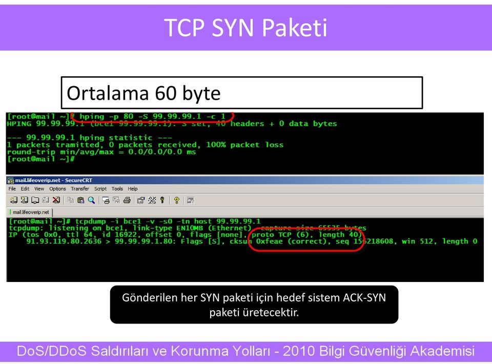 SYN paketi için hedef