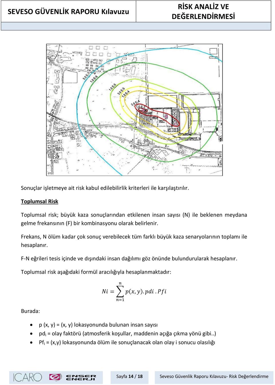 Frekans, N ölüm kadar çok sonuç verebilecek tüm farklı büyük kaza senaryolarının toplamı ile hesaplanır.