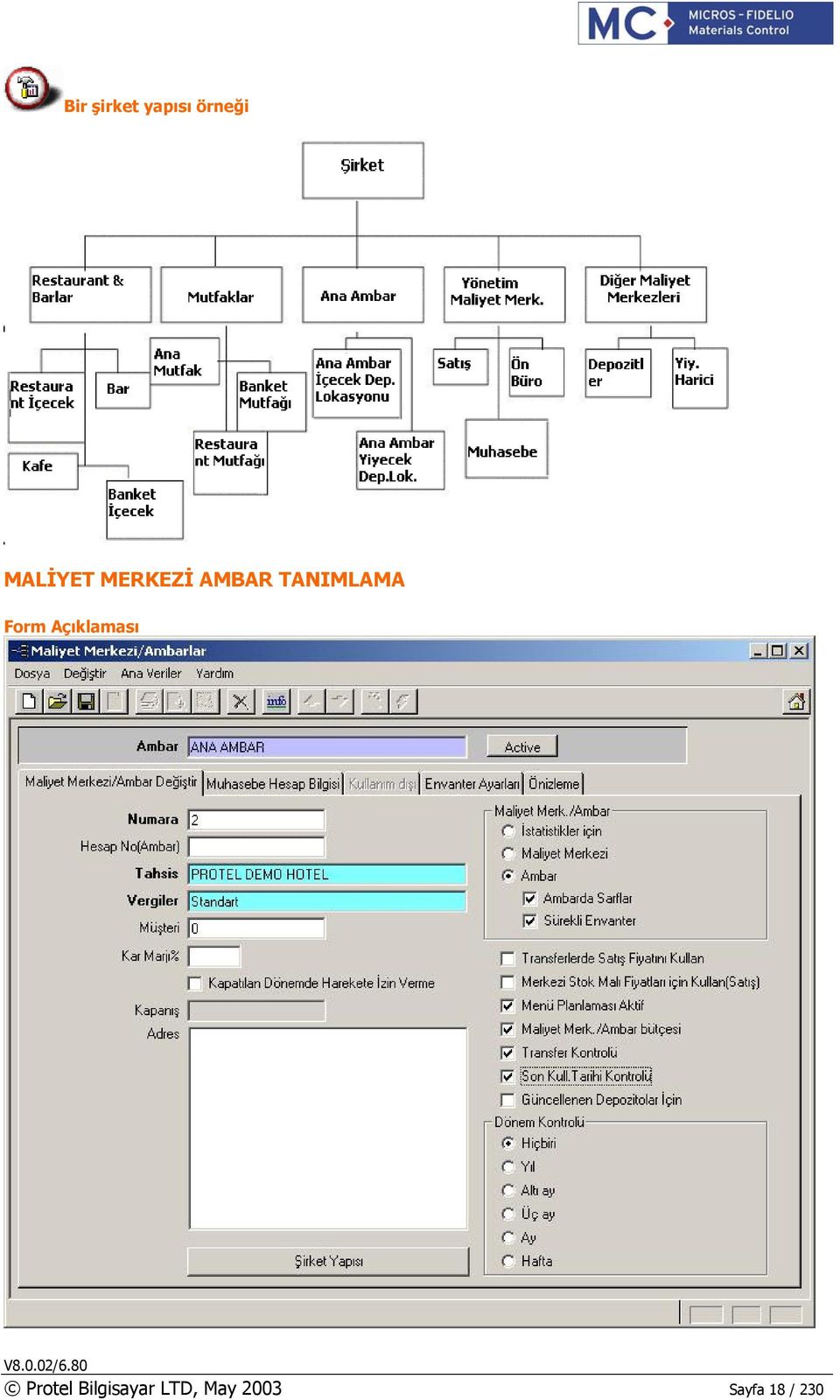 TANIMLAMA Form Açıklaması