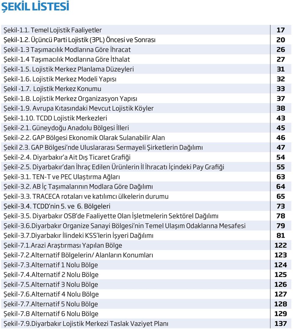 Lojistik Merkez Organizasyon Yapısı 37 Şekil-1.9. Avrupa Kıtasındaki Mevcut Lojistik Köyler 38 Şekil-1.10. TCDD Lojistik Merkezleri 43 Şekil-2.1. Güneydoğu Anadolu Bölgesi İlleri 45 Şekil-2.2. GAP Bölgesi Ekonomik Olarak Sulanabilir Alan 46 Şekil 2.