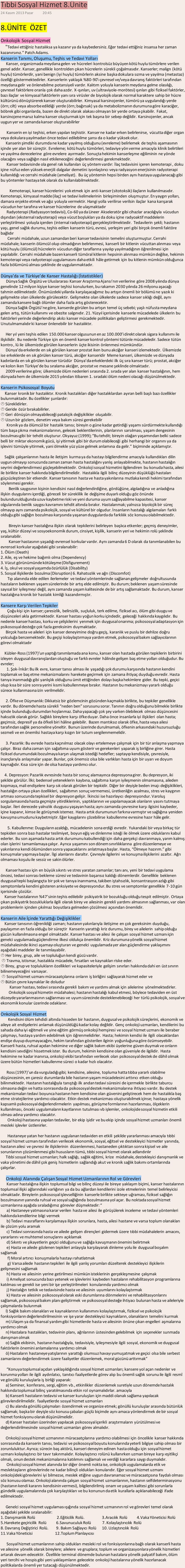 Kanserin Tanımı, Oluşumu, Teşhis ve Tedavi Yolları Kanser, organizmada meydana gelen ve hücreleri kontrolsüz büyüyen kötü huylu tümörlere verilen genel addır.