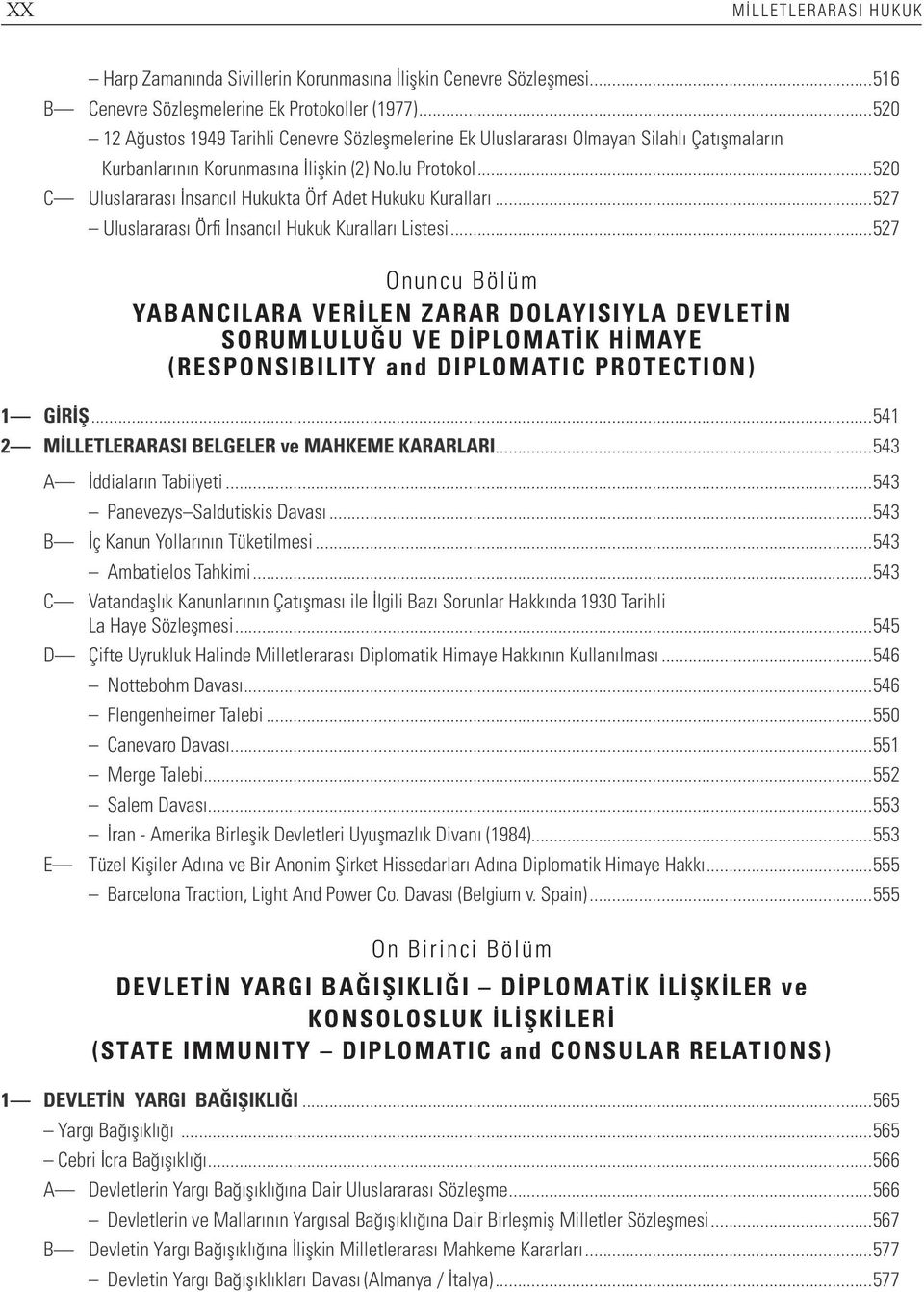 ..520 C Uluslararası İnsancıl Hukukta Örf Adet Hukuku Kuralları...527 Uluslararası Örfi İnsancıl Hukuk Kuralları Listesi.