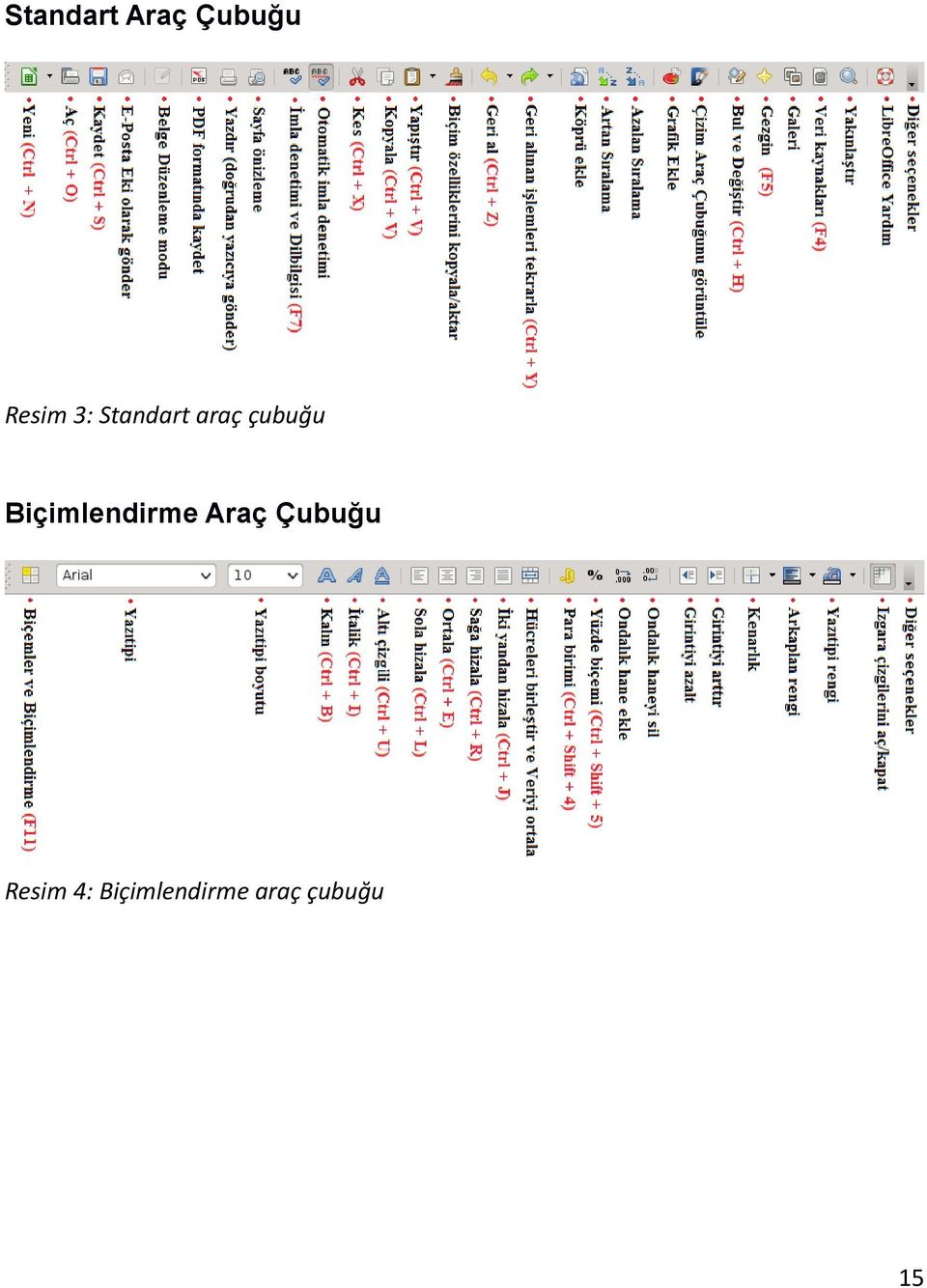 Biçimlendirme Araç Çubuğu