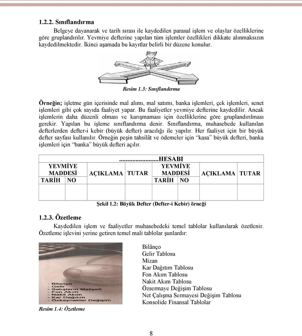 3: Sınıflandırma Örneğin; işletme gün içerisinde mal alımı, mal satımı, banka işlemleri, çek işlemleri, senet işlemleri gibi çok sayıda faaliyet yapar. Bu faaliyetler yevmiye defterine kaydedilir.