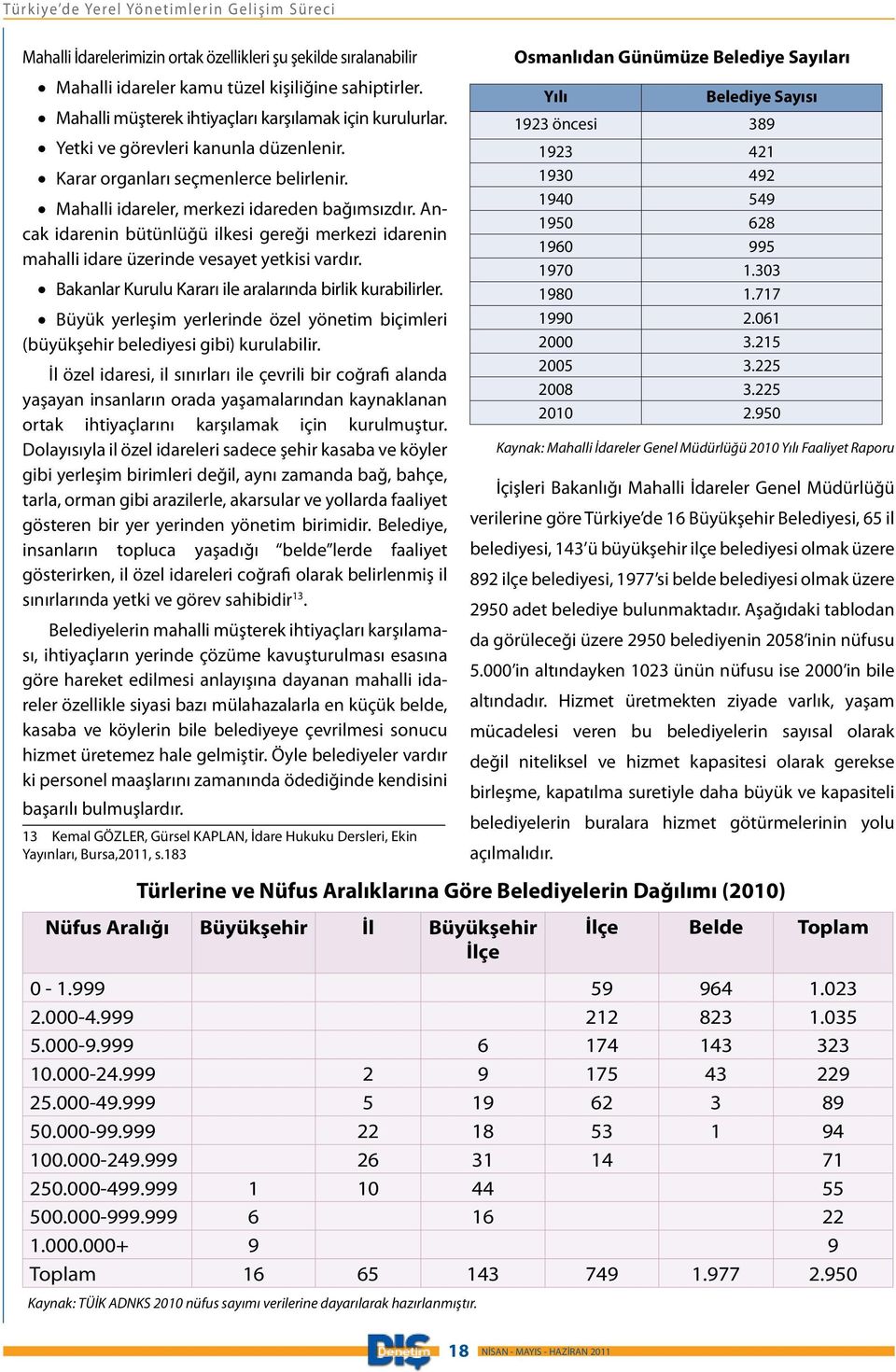 Ancak idarenin bütünlüğü ilkesi gereği merkezi idarenin mahalli idare üzerinde vesayet yetkisi vardır. Bakanlar Kurulu Kararı ile aralarında birlik kurabilirler.