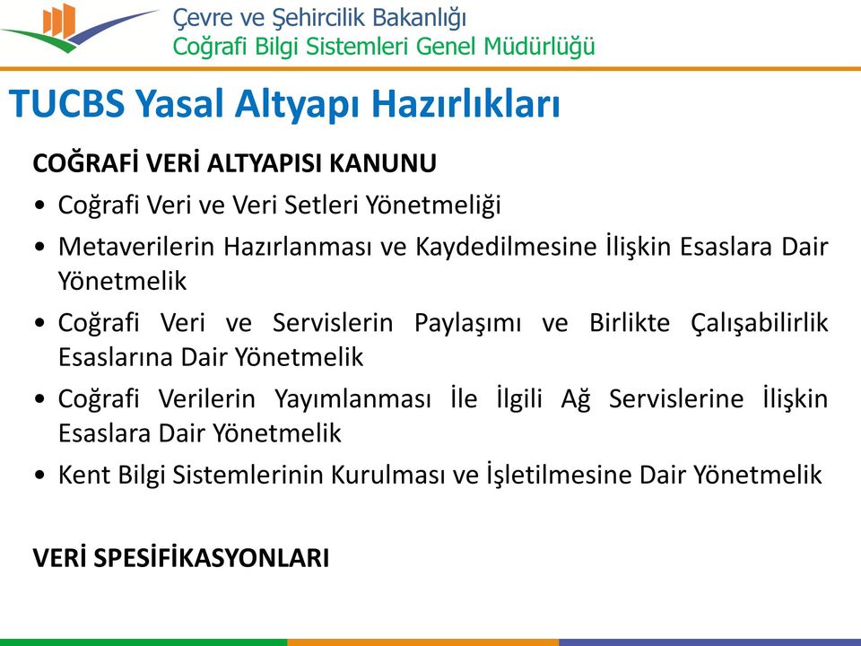 Paylaşımı ve Birlikte Çalışabilirlik Esaslarına Dair Yönetmelik Coğrafi Verilerin Yayımlanması İle İlgili Ağ