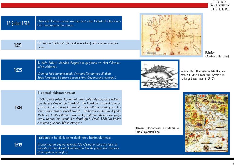 ) Bahriye (Akdeniz Haritası) Selman Reis Komutasındaki Donanmanın Cidde Limanı nı Portekizlilere karşı Savunması (1517) İlk stratejik aldatma harekâtı.