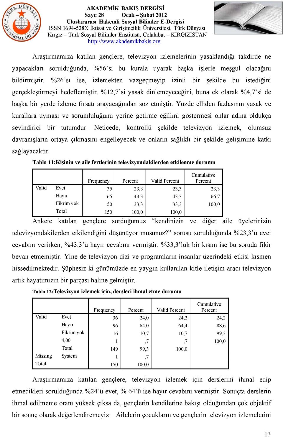 %12,7 si yasak dinlemeyeceğini, buna ek olarak %4,7 si de başka bir yerde izleme fırsatı arayacağından söz etmiştir.