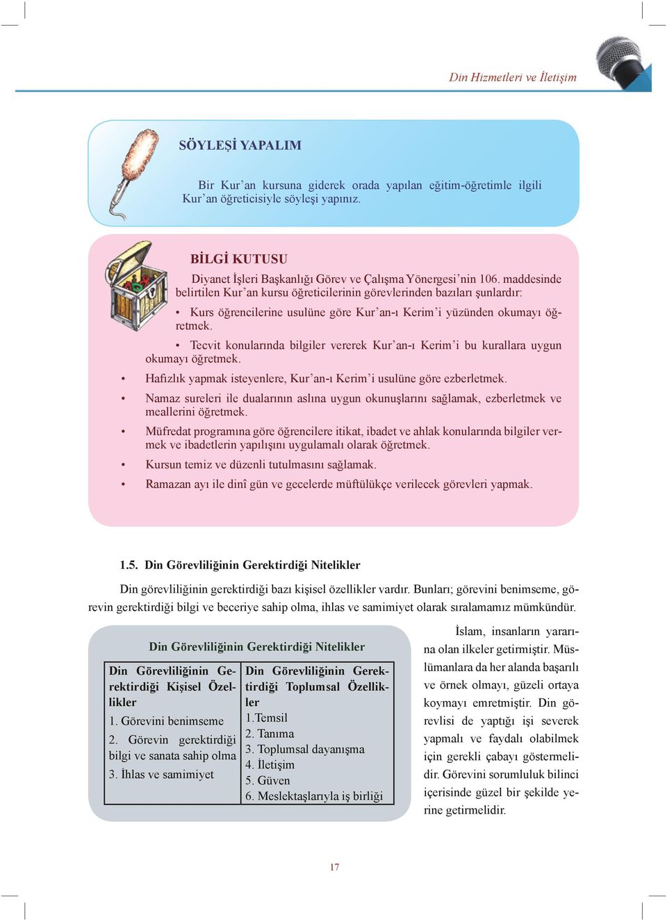 maddesinde belirtilen Kur an kursu öğreticilerinin görevlerinden bazıları şunlardır: Kurs öğrencilerine usulüne göre Kur an-ı Kerim i yüzünden okumayı öğretmek.