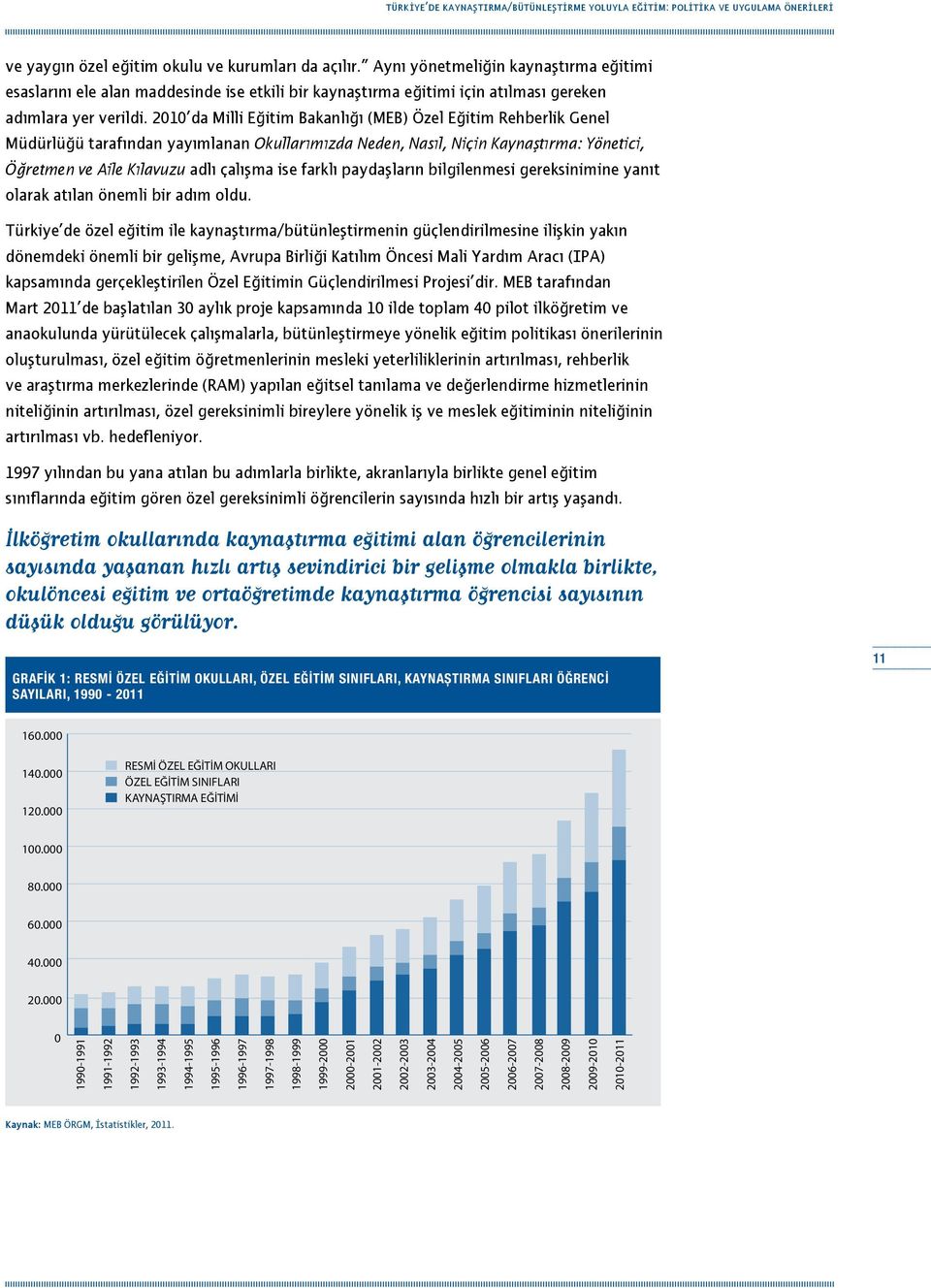 2010 da Milli Eğitim Bakanlığı (MEB) Özel Eğitim Rehberlik Genel Müdürlüğü tarafından yayımlanan Okullarımızda Neden, Nasıl, Niçin Kaynaştırma: Yönetici, Öğretmen ve Aile Kılavuzu adlı çalışma ise