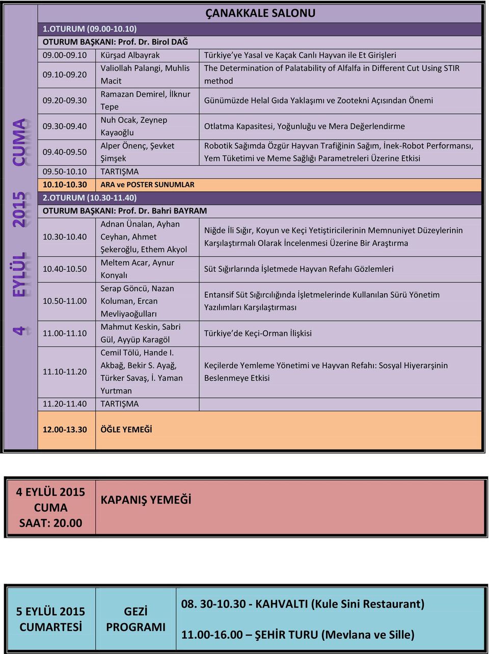 40) OTURUM BAŞKANI: Prof. Dr. Bahri BAYRAM 10.30-10.40 10.40-10.50 10.50-11.00 11.00-11.10 11.10-11.