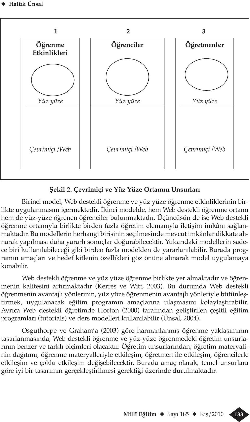 İkinci modelde, hem Web destekli öğrenme ortamı hem de yüz-yüze öğrenen öğrenciler bulunmaktadır.