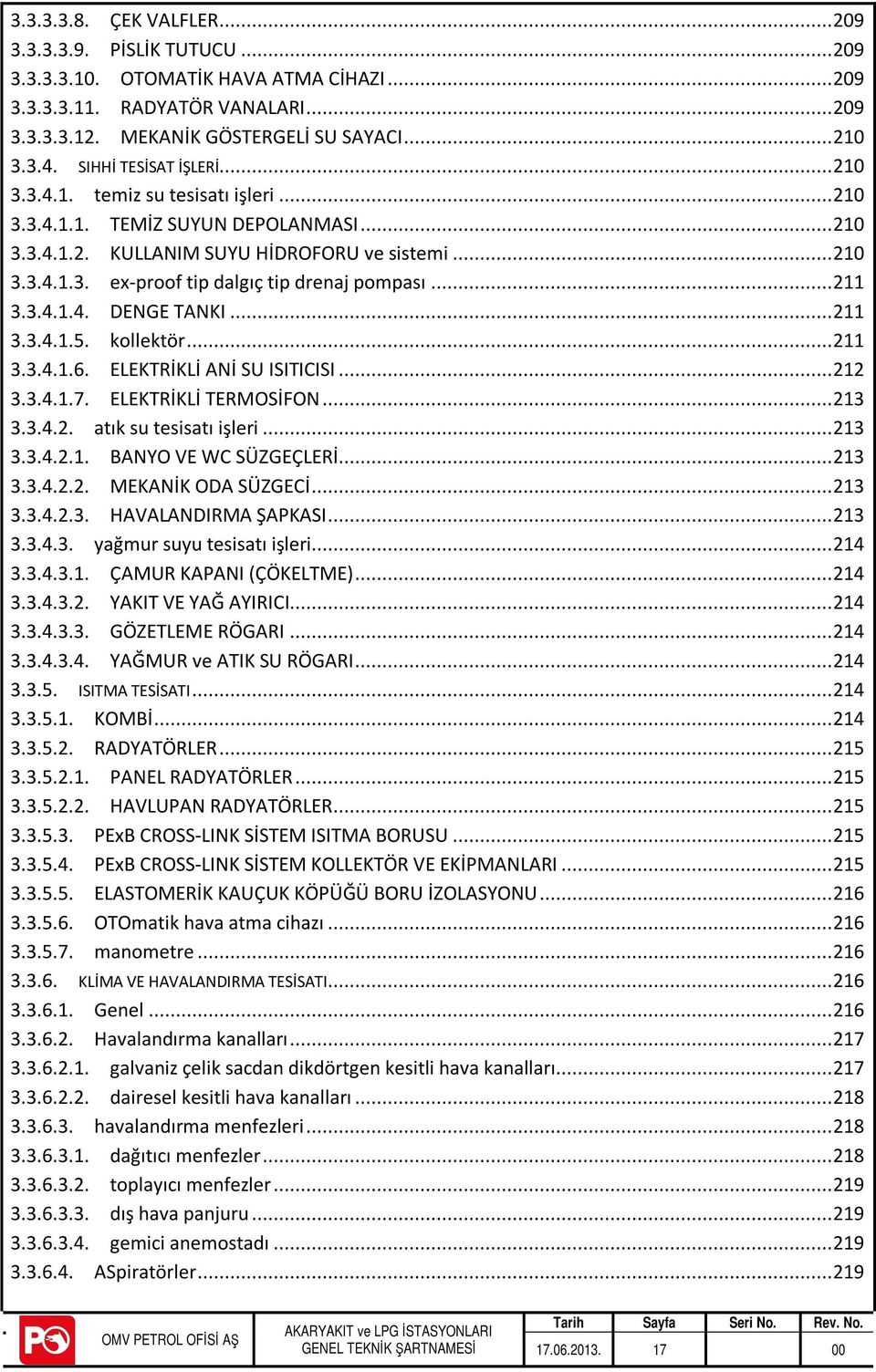 .. 211 3.3.4.1.4. DENGE TANKI... 211 3.3.4.1.5. kollektör... 211 3.3.4.1.6. ELEKTRİKLİ ANİ SU ISITICISI... 212 3.3.4.1.7. ELEKTRİKLİ TERMOSİFON... 213 3.3.4.2. atık su tesisatı işleri... 213 3.3.4.2.1. BANYO VE WC SÜZGEÇLERİ.