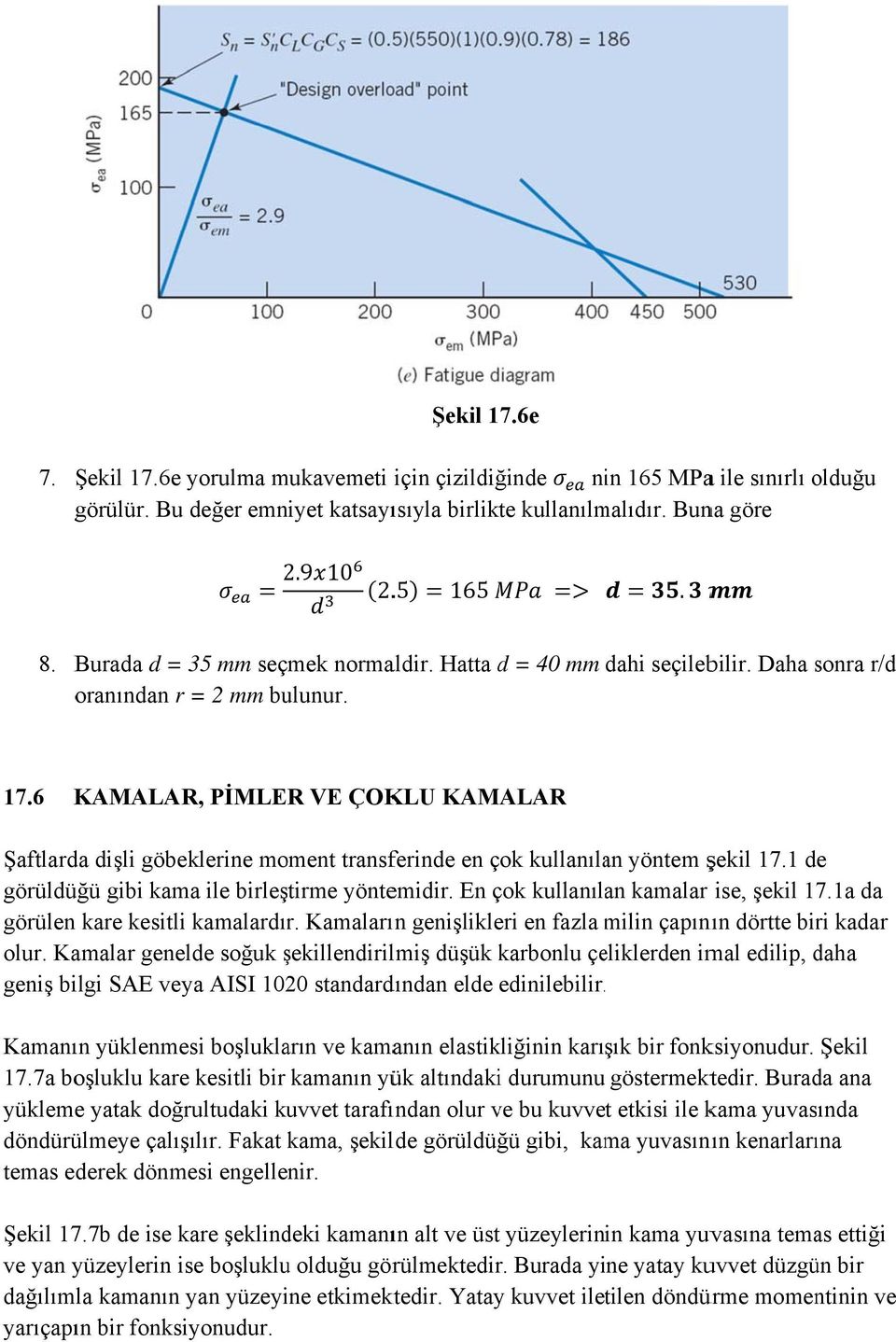 6 KAMALAR, PİMLER VE ÇOKLU KAMALAR Şaftlarda dişli göbeklerine moment transferinde en çok kullanılan yöntem şekil 17.1 de görüldüğü gibi kama ile birleştirme yöntemidir.