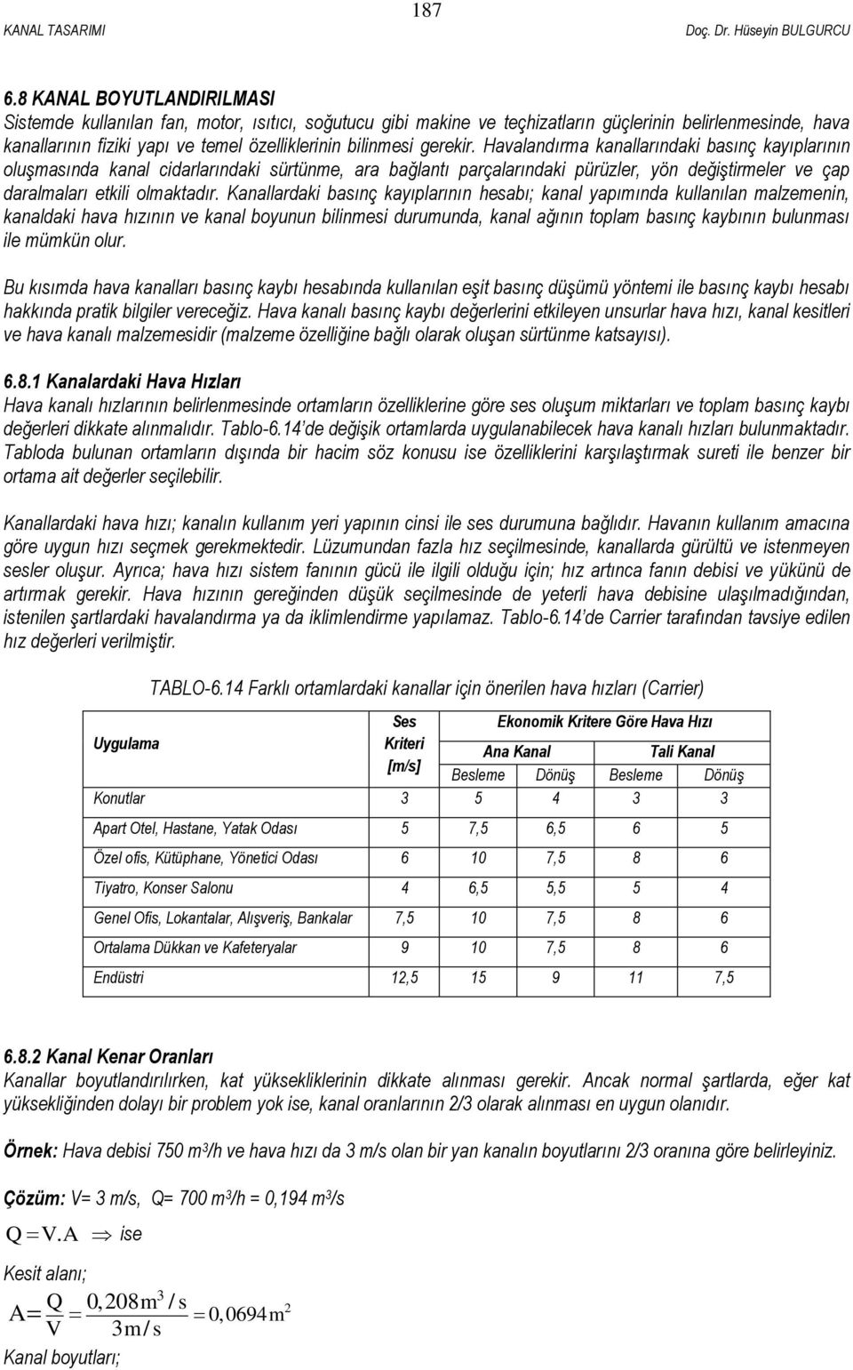 gerekir. Havalandırma kanallarındaki basınç kayıplarının oluşmasında kanal cidarlarındaki sürtünme, ara bağlantı parçalarındaki pürüzler, yön değiştirmeler ve çap daralmaları etkili olmaktadır.