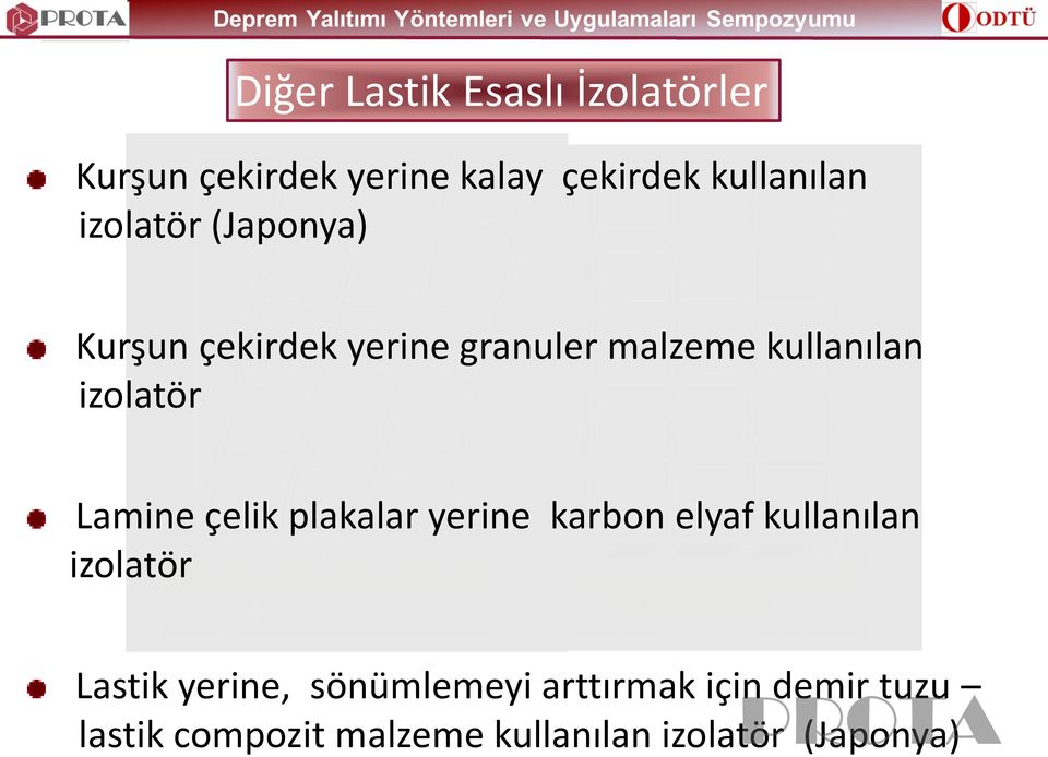 Lamine çelik plakalar yerine karbon elyaf kullanılan izolatör Lastik yerine,