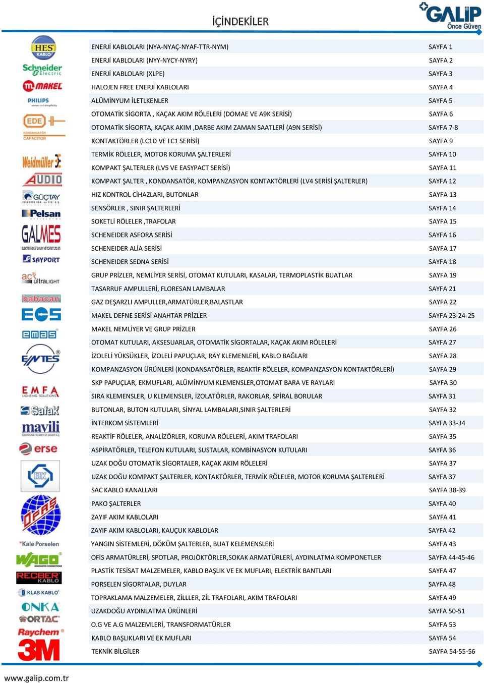 RÖLELER, MOTOR KORUMA ŞALTERLERİ SAYFA 10 KOMPAKT ŞALTERLER (LV5 VE EASYPACT SERİSİ) SAYFA 11 KOMPAKT ŞALTER, KONDANSATÖR, KOMPANZASYON KONTAKTÖRLERİ (LV4 SERİSİ ŞALTERLER) SAYFA 12 HIZ KONTROL