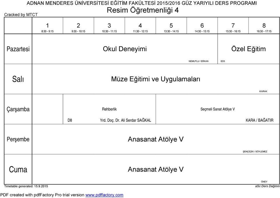 Müze Eğitimi ve Uygulamaları KIVRAK Rehberlik Seçmeli Sanat Atölye V D Yrd. Doç. Dr.