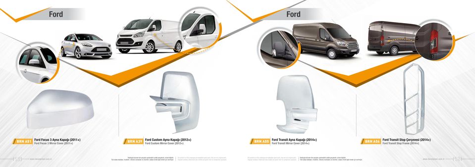 (2012+) BRN A55 Ford Transit Ayna Kapağı (2014+) Ford Transit Mirror Cover