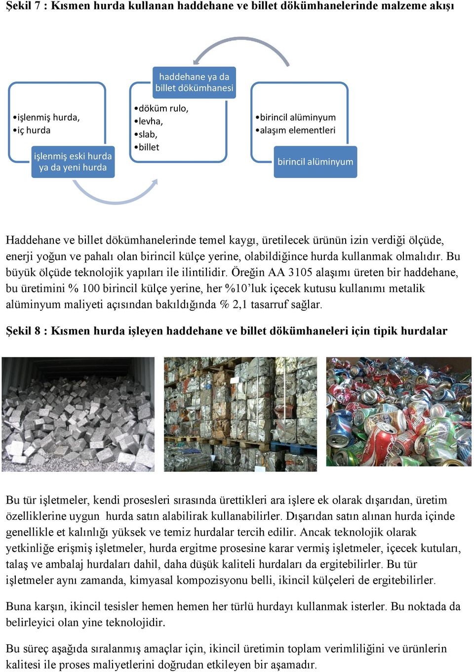 külçe yerine, olabildiğince hurda kullanmak olmalıdır. Bu büyük ölçüde teknolojik yapıları ile ilintilidir.