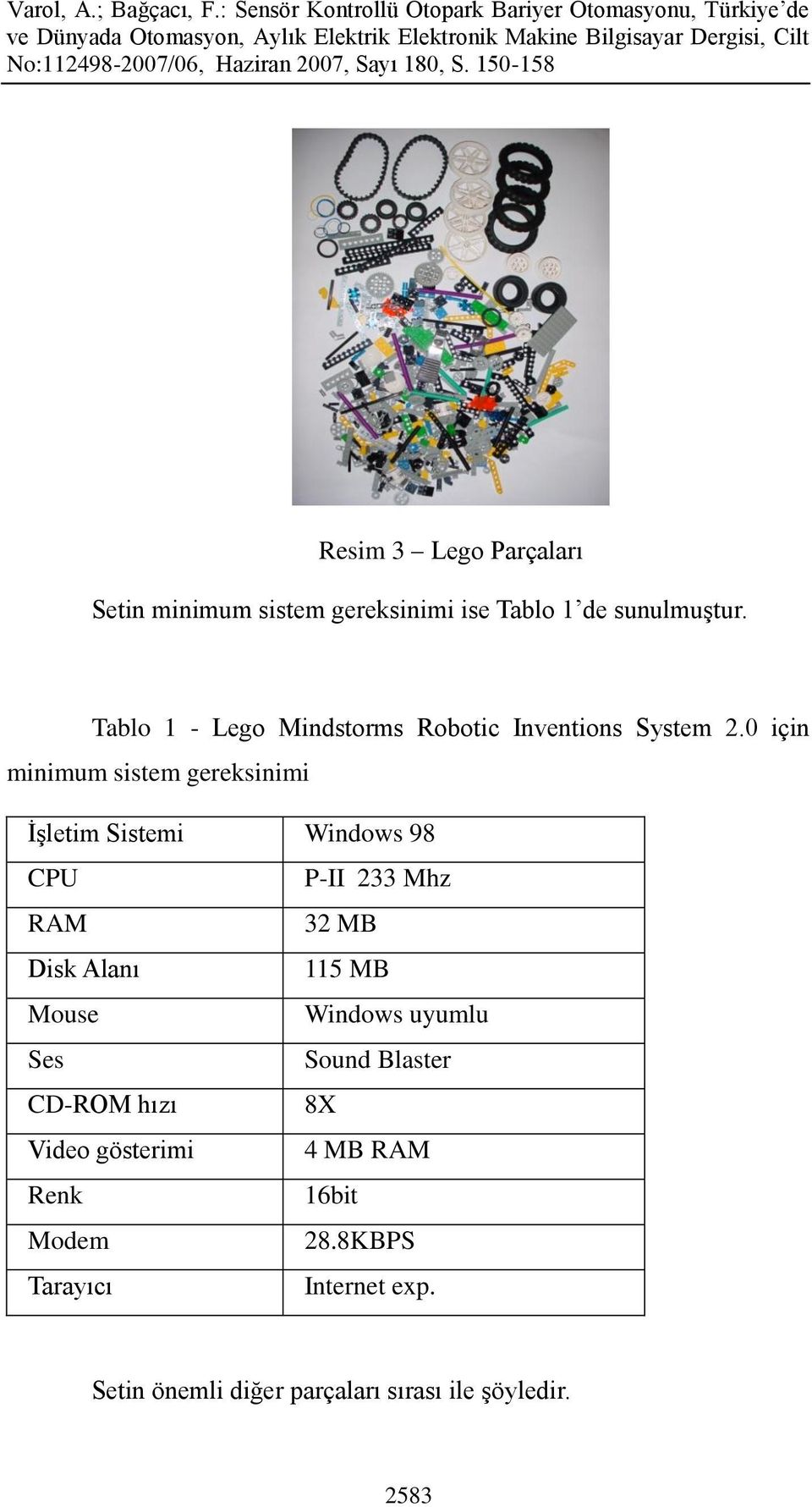0 için minimum sistem gereksinimi İşletim Sistemi Windows 98 CPU P-II 233 Mhz RAM 32 MB Disk Alanı 115 MB