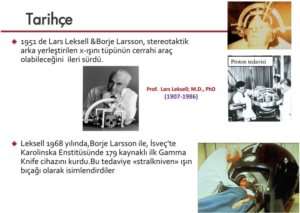 , PhD (1907-1986) Leksell 1968 yılında,borje Larsson ile, İsveç te Karolinska Enstitüsünde