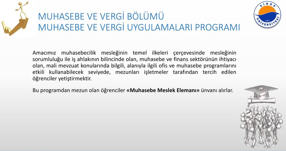 mevzuat konularında bilgili, alanıyla ilgili ofis ve muhasebe programlarını etkili kullanabilecek seviyede, mezunları