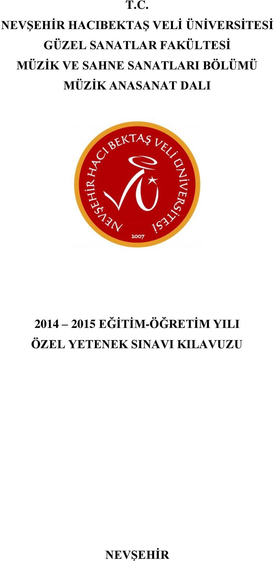 SANATLARI BÖLÜMÜ MÜZİK ANASANAT DALI 2015