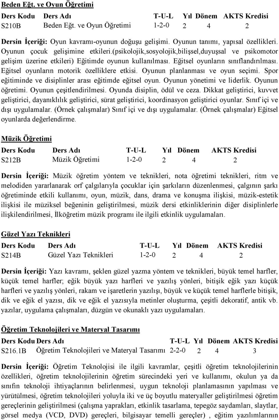 Oyunun planlanması ve oyun seçimi. Spor eğitiminde ve disiplinler arası eğitimde eğitsel oyun. Oyunun yönetimi ve liderlik. Oyunun öğretimi. Oyunun çeşitlendirilmesi. Oyunda disiplin, ödül ve ceza.