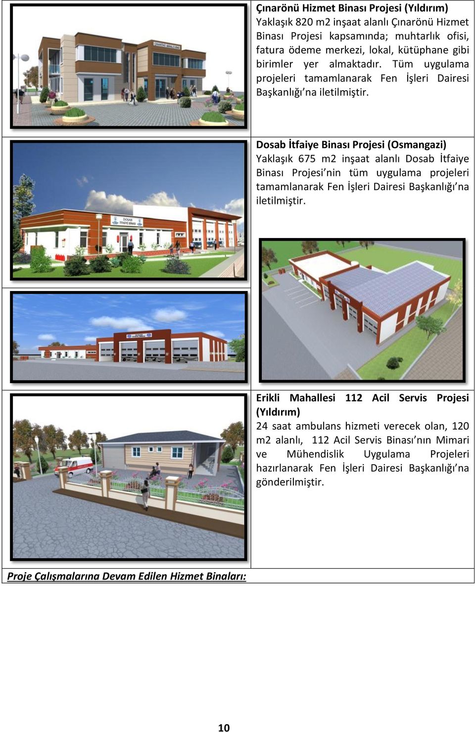 Dosab İtfaiye Binası Projesi Yaklaşık 675 m2 inşaat alanlı Dosab İtfaiye Binası Projesi nin tüm uygulama projeleri tamamlanarak Fen İşleri Dairesi Başkanlığı na iletilmiştir.