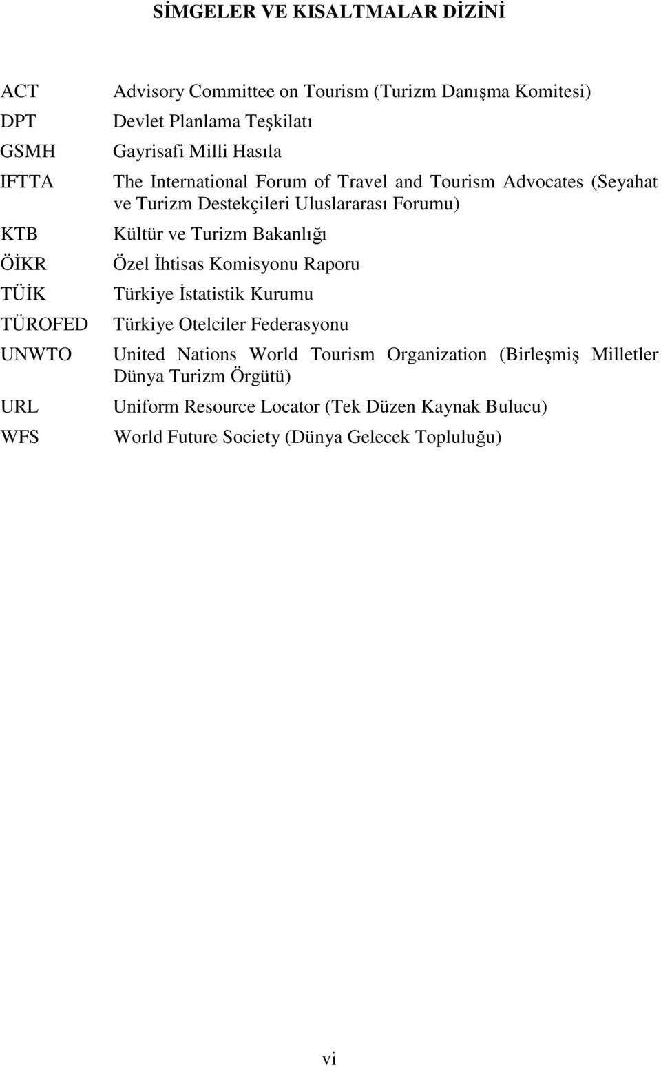 Forumu) Kültür ve Turizm Bakanlığı Özel İhtisas Komisyonu Raporu Türkiye İstatistik Kurumu Türkiye Otelciler Federasyonu United Nations World Tourism