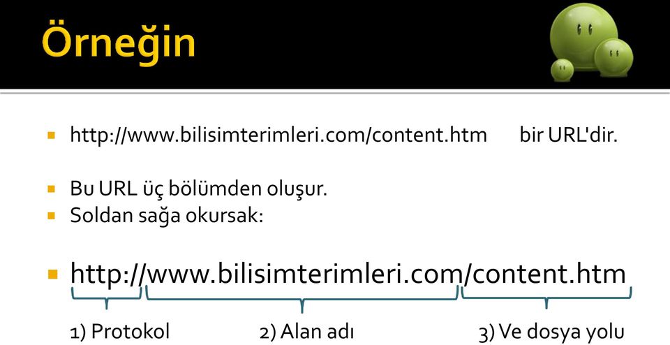 Soldan sağa okursak: htm 1) Protokol 2) Alan