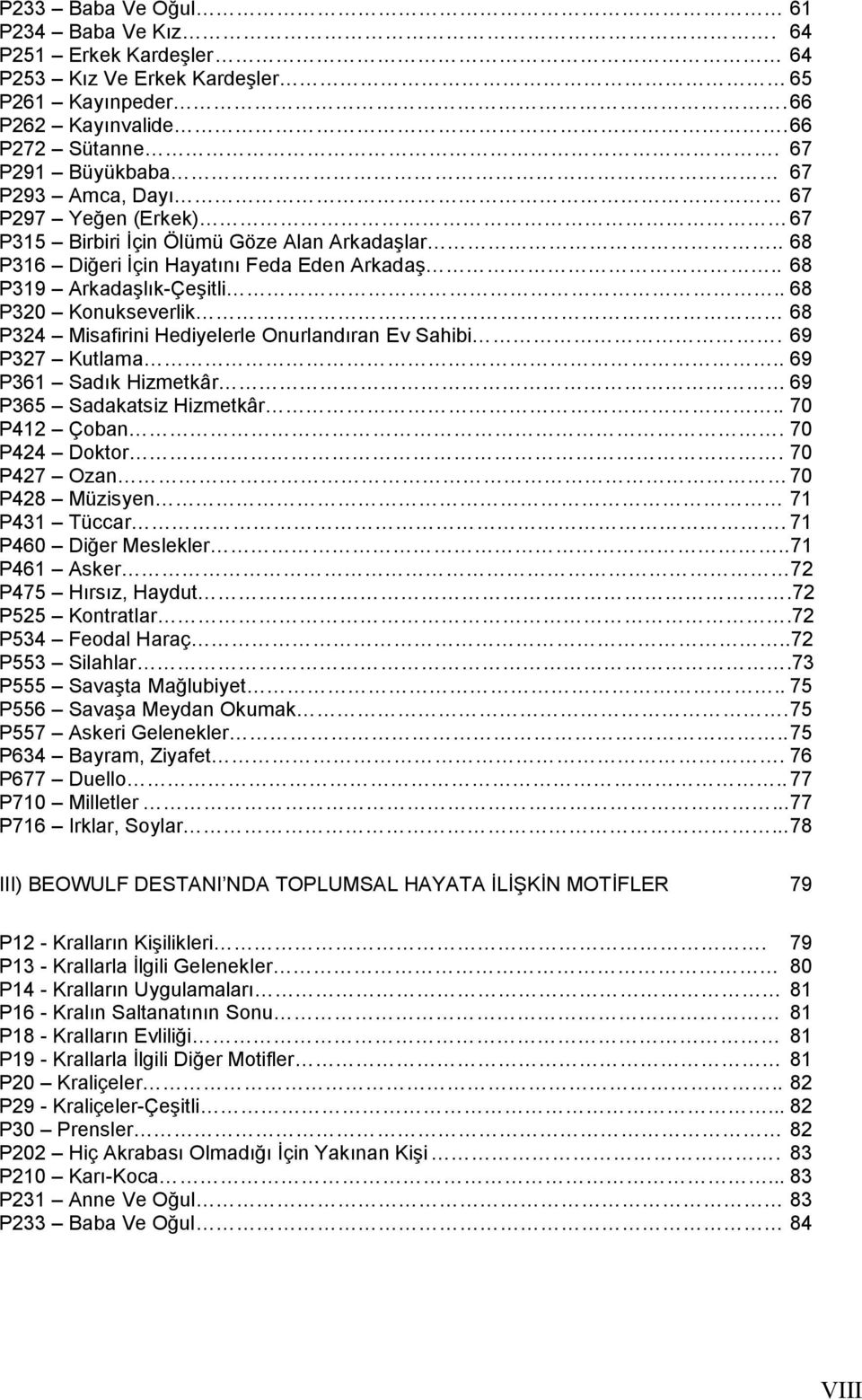 . 68 P320 Konukseverlik 68 P324 Misafirini Hediyelerle Onurlandıran Ev Sahibi. 69 P327 Kutlama.. 69 P361 Sadık Hizmetkâr 69 P365 Sadakatsiz Hizmetkâr.. 70 P412 Çoban. 70 P424 Doktor.