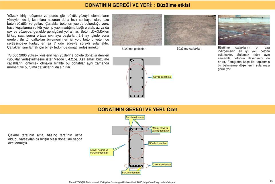 Beton ökülükten birkaç saat sonra ortaya çıkmaya başlarlar, 2-3 ay içine sona ererler.