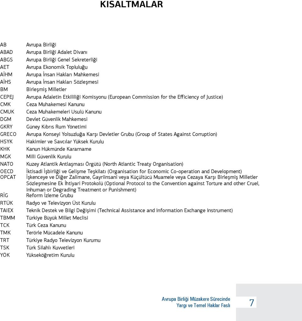 Efficiency of Justice) Ceza Muhakemesi Kanunu Ceza Muhakemeleri Usulü Kanunu Devlet Güvenlik Mahkemesi Güney Kıbrıs Rum Yönetimi Avrupa Konseyi Yolsuzluğa Karşı Devletler Grubu (Group of States