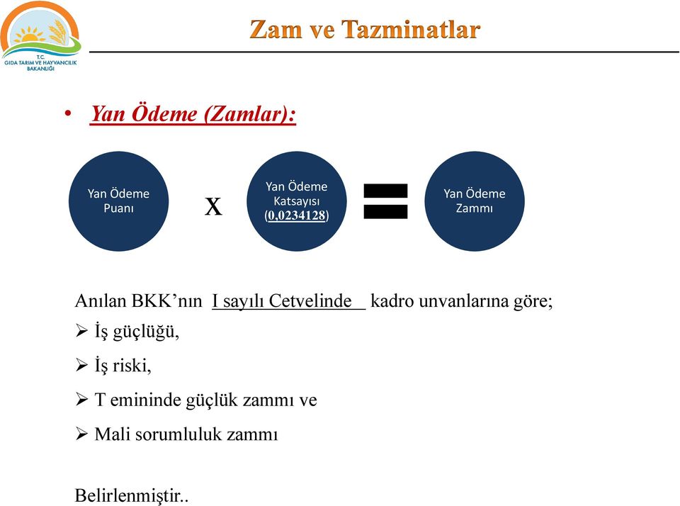 Cetvelinde kadro unvanlarına göre; İş güçlüğü, İş riski,