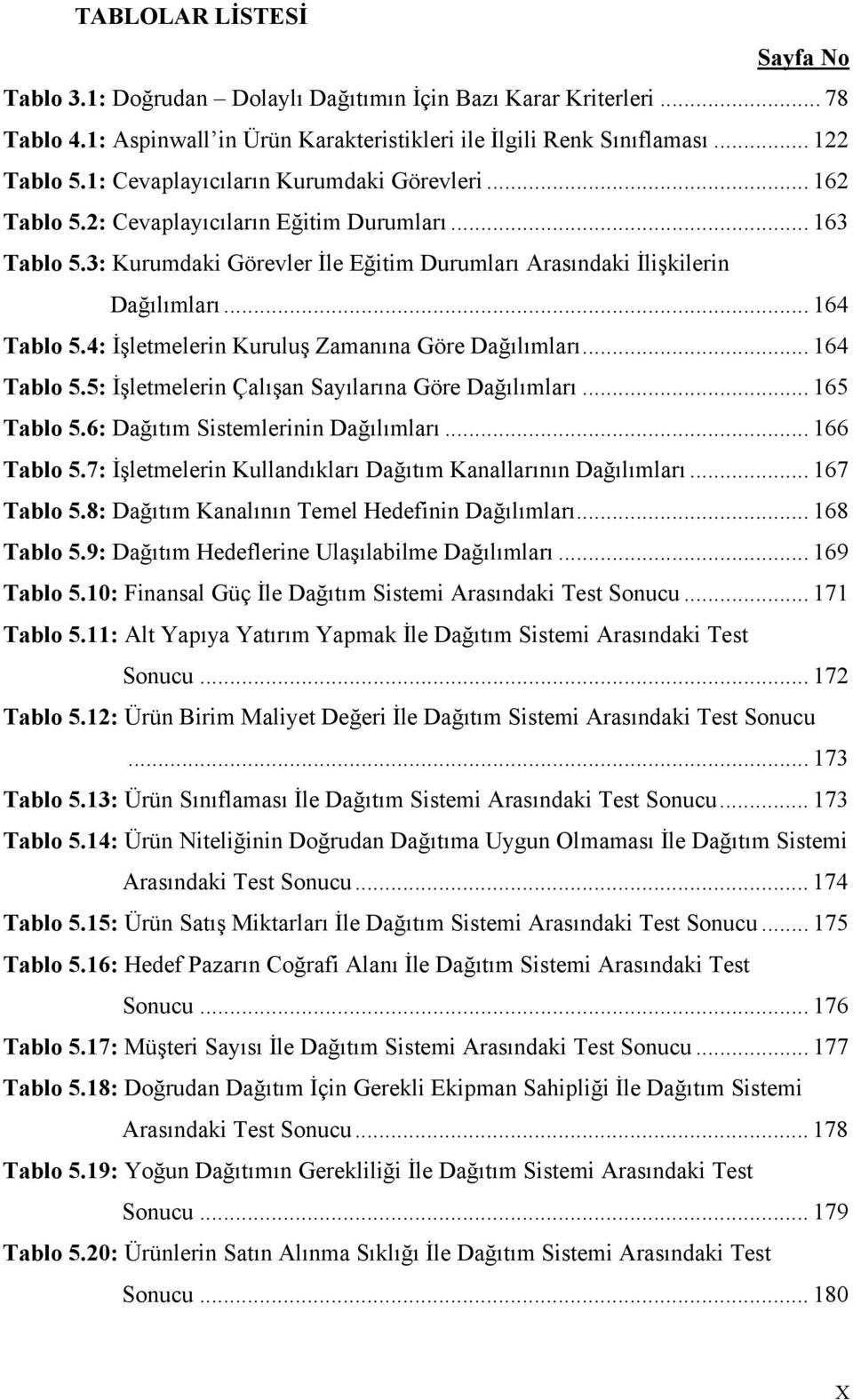 4: İşletmelerin Kuruluş Zamanına Göre Dağılımları... 164 Tablo 5.5: İşletmelerin Çalışan Sayılarına Göre Dağılımları... 165 Tablo 5.6: Dağıtım Sistemlerinin Dağılımları... 166 Tablo 5.