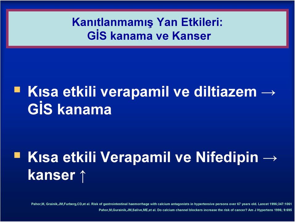 Risk of gastrointestinal haemorrhage with calcium antagonists in hypertensive persons over 67 years old.