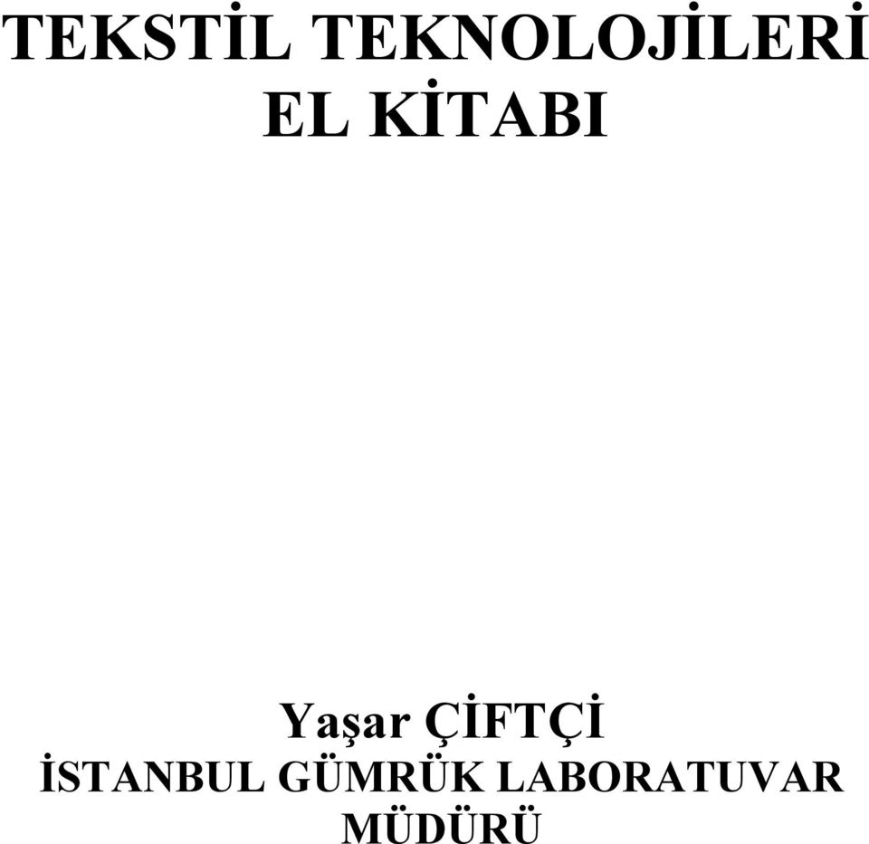 KİTABI Yaşar ÇİFTÇİ