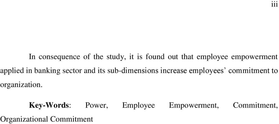 sub-dimensions increase employees commitment to organization.