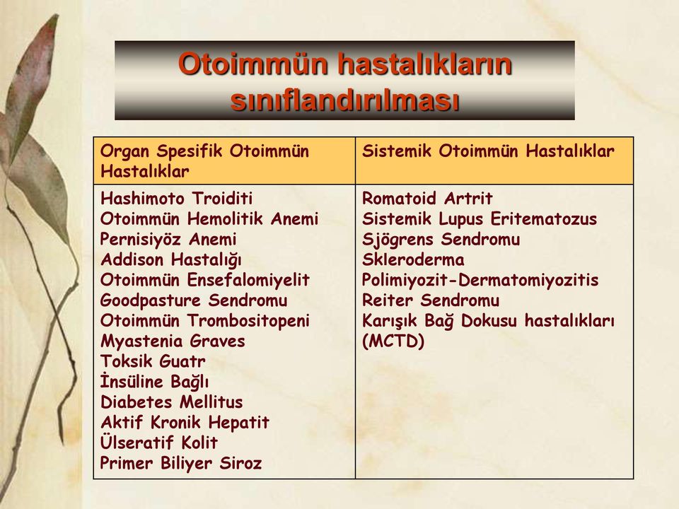 Bağlı Diabetes Mellitus Aktif Kronik Hepatit Ülseratif Kolit Primer Biliyer Siroz Sistemik Otoimmün Hastalıklar Romatoid Artrit